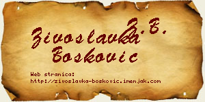 Živoslavka Bošković vizit kartica